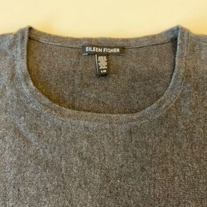 Eileen Fisher short sleeve sweater Gray size Large
